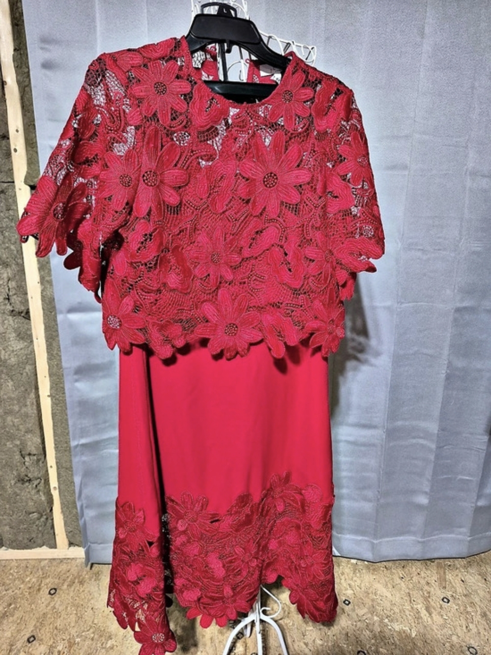 Pearl by Lela Roze Lace Overlay Top, Cami and Skirt Floral with Lace Overlay Top